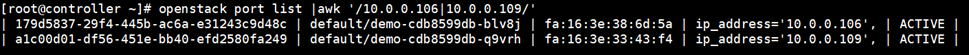 openstack port list