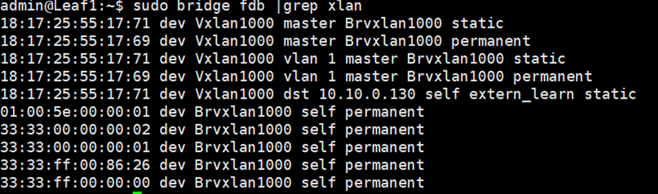  sudo bridge fdb |grep vxlan